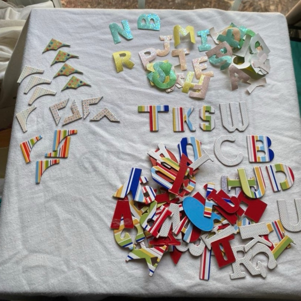 Colorful Alphabet letters and embellishments